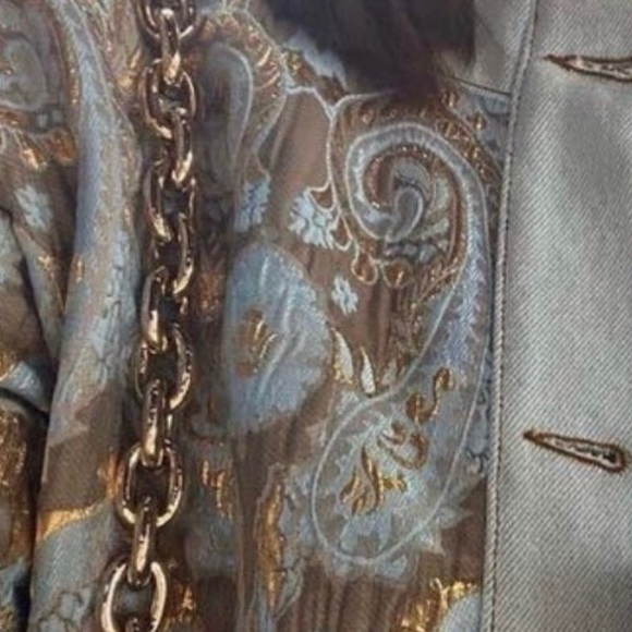 SANDRO PARIS. SZ 34 gorgeous large motif , and denim. Mixed texture - Picture 11 of 11